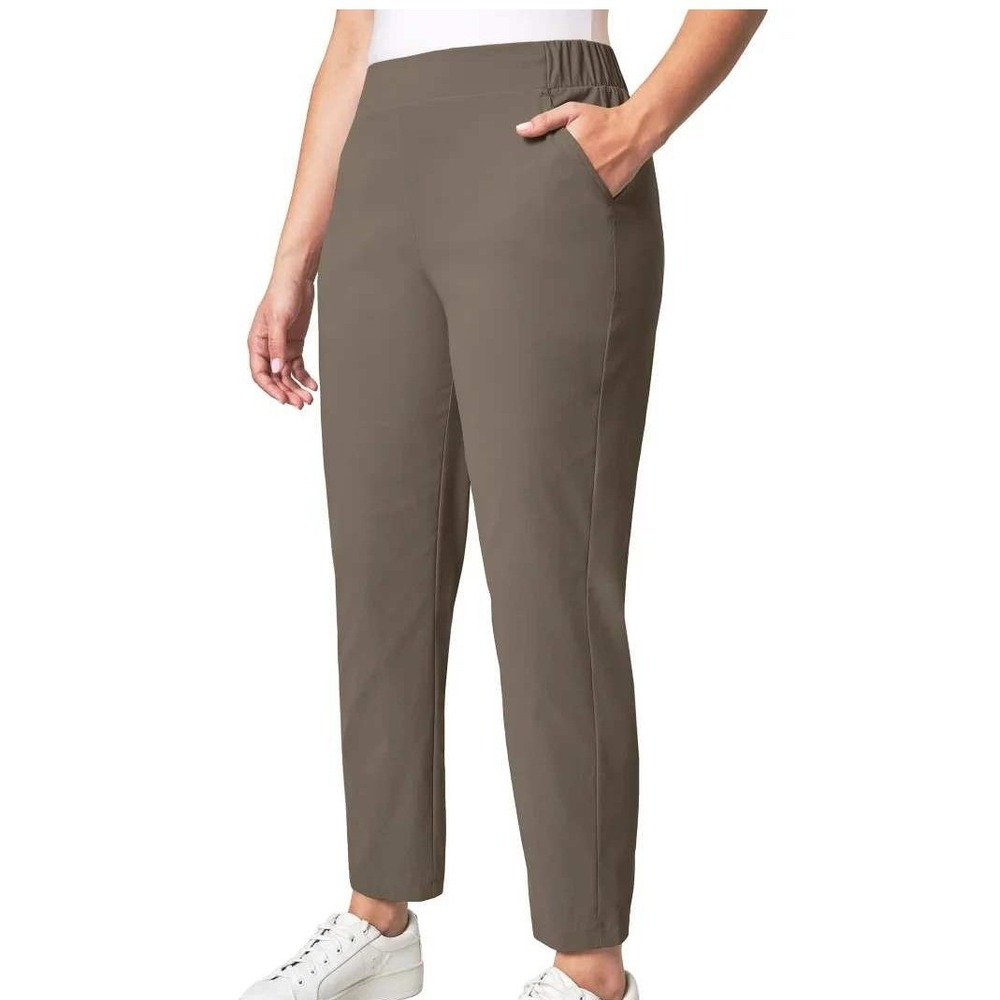 NWT Modern Ambition Travel Pants Women's XXL Brown Nylon High-Rise Pull on